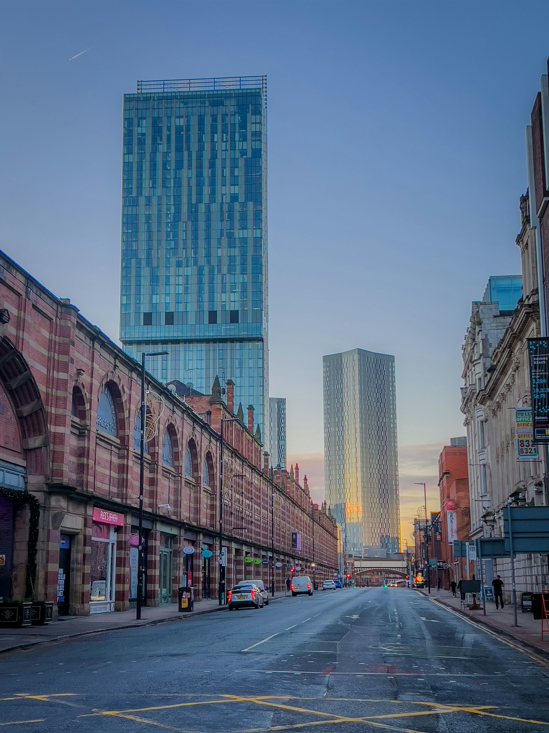 a street scene of Manchester city centre